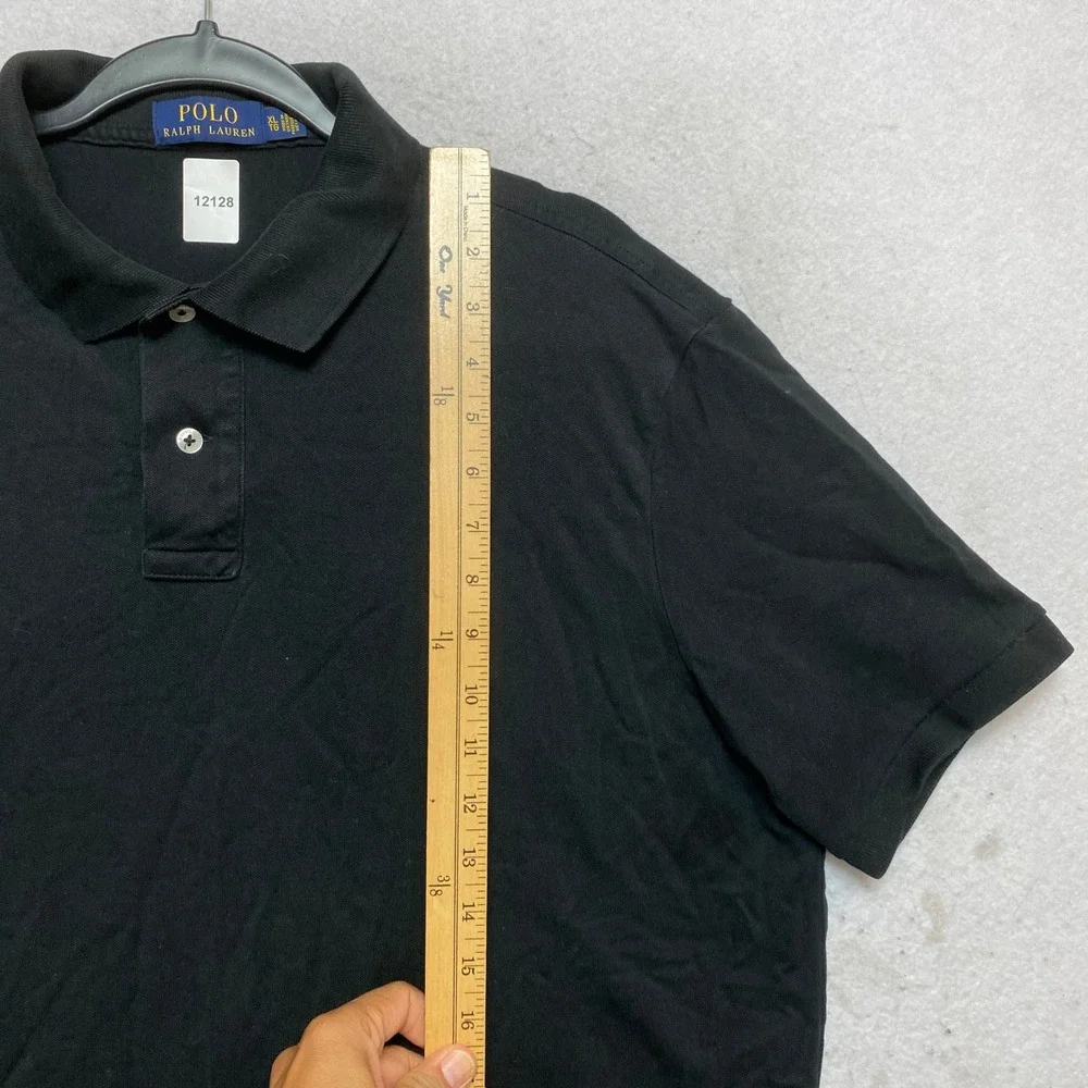 Polo Ralph Lauren Polo Shirt Mens XL Black Short Sleeve Custom Slim Fit Logo